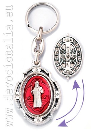 Key ring - rotatable Benedict Medal