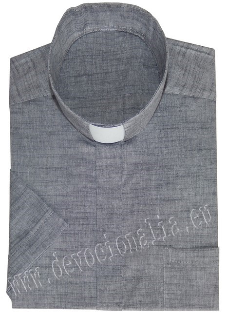 Clergy shirt linen + cotton - short sleeve