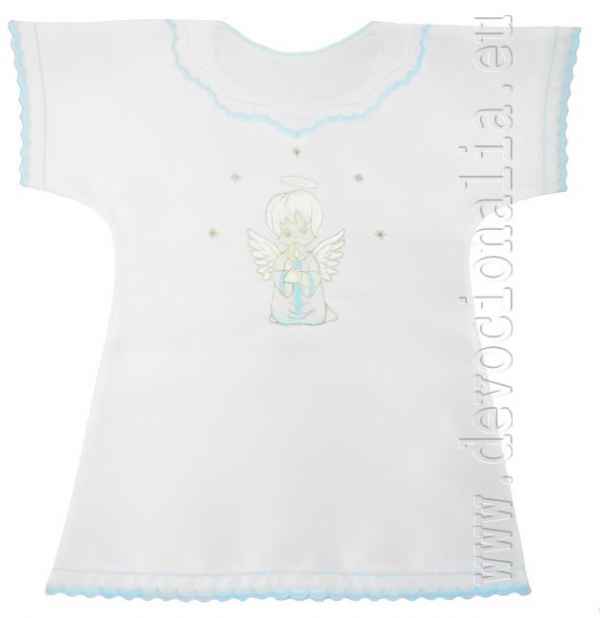 Embroidered Infant Baptism Tunic - Angel+candle