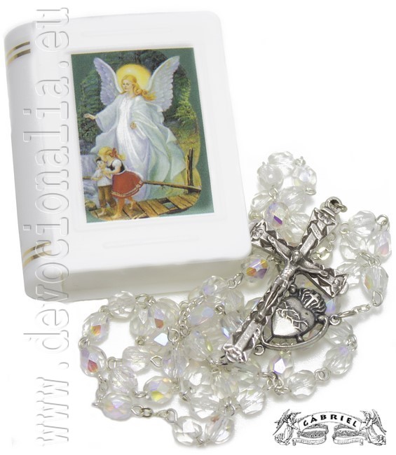Rosary with plastic box - transparent