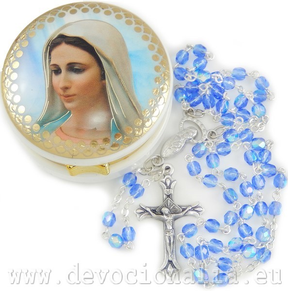 Rosary with white box 5cm - Maria