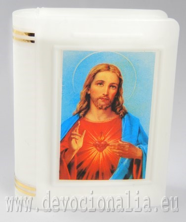 Plastic Rosary box 4.8x6cm - Sacred heart of Jesus