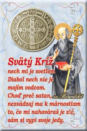 Magnet with prayer - St. Benedict