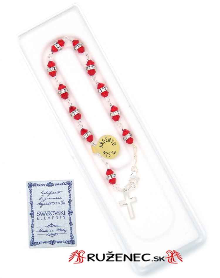 Rosary Bracelet - Swarovski - red