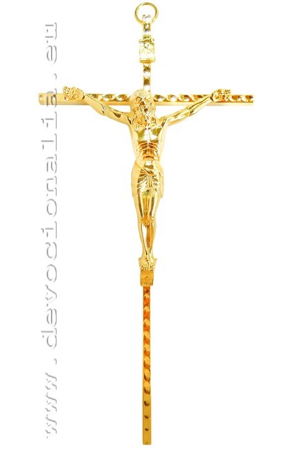 Metallic crucifix 20cm - gold Colour