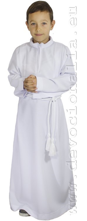 Cassock for altar boys with zips on the front