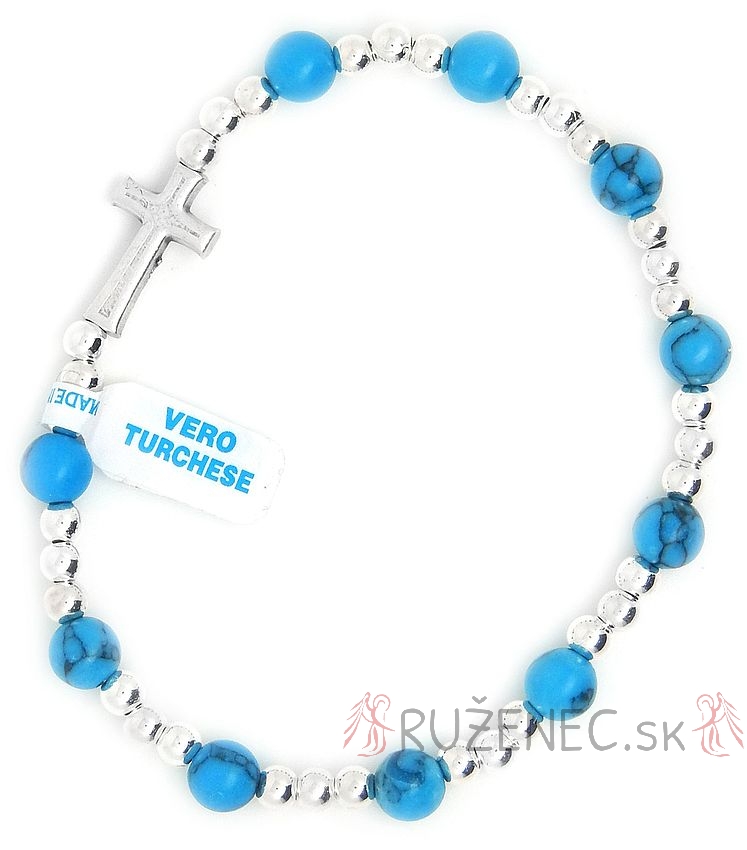 Turquoise Rosary Bracelet on elastic