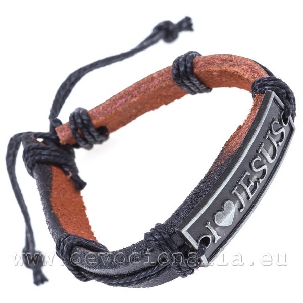 Christian Leather Bracelet - Jesus