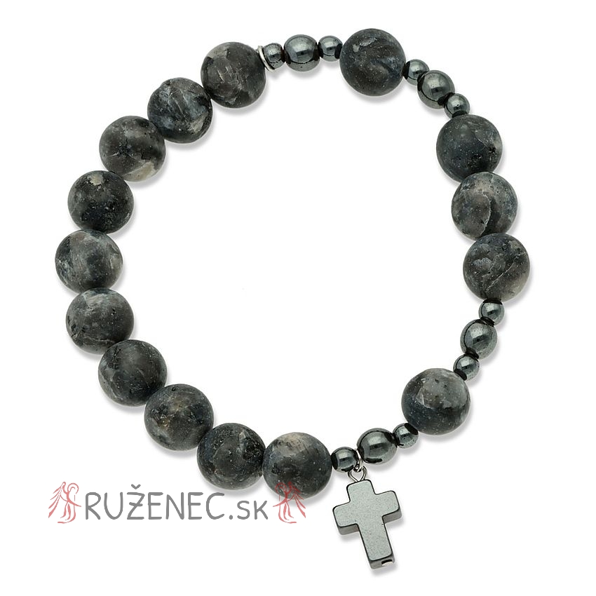 Exclusive Rosary Bracelet on elastic - labradorit pearls