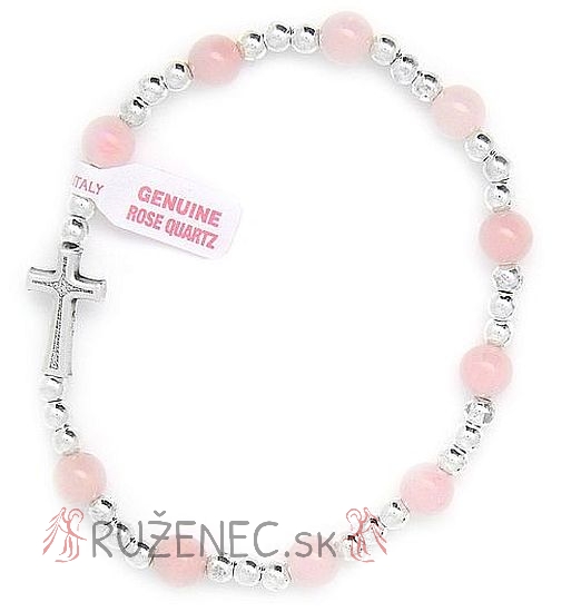Rose quartz Rosary Bracelet on elastic