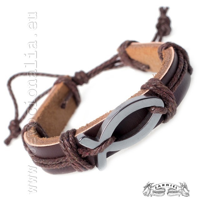 Christian Leather Bracelet -  Fish - H