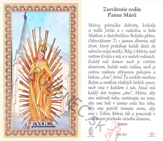 Levoca  - prayer cards - package - 10pcs