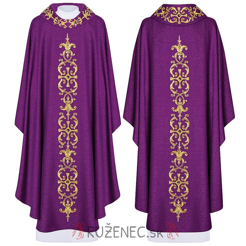 Chasuble with embroidery - 7014 LE - purple