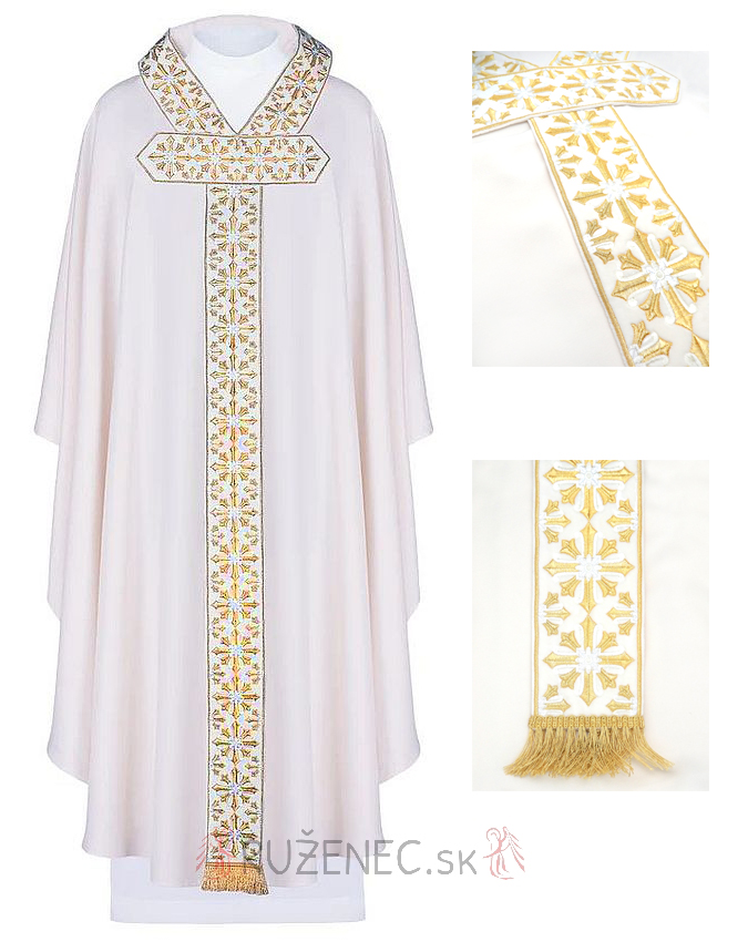 Chasuble with embroidery - 7026 - ecru