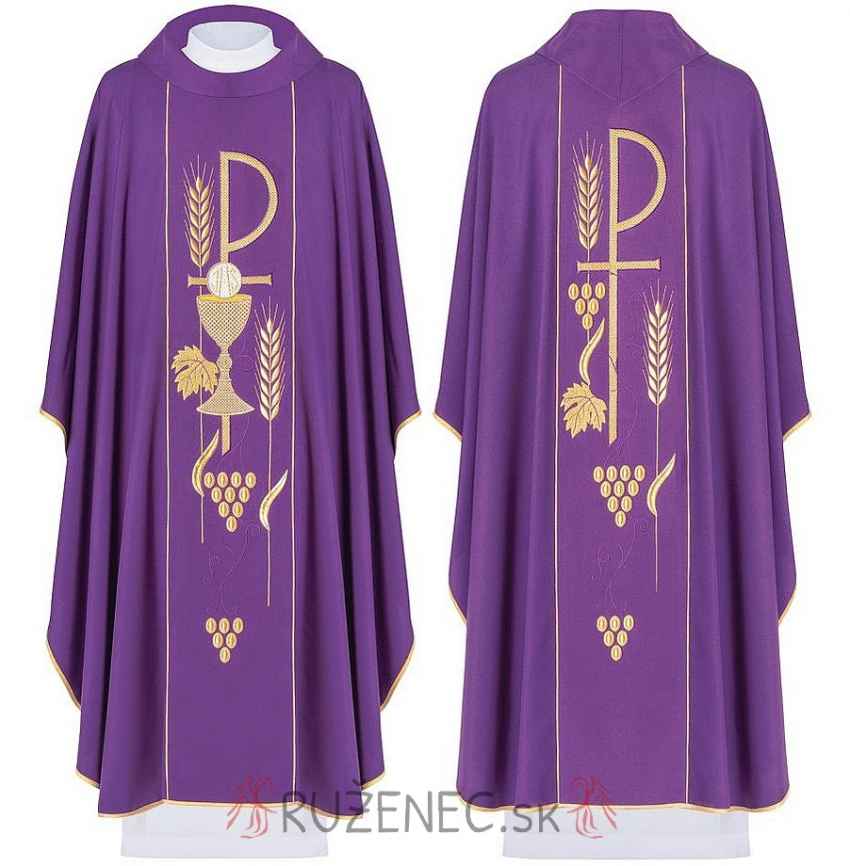 Chasuble with embroidery - 001 - purple