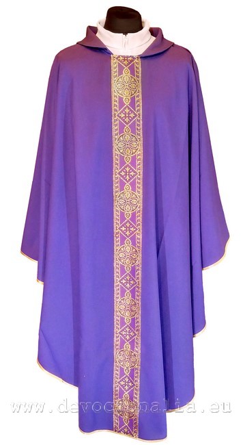 Chasuble violet with brocade waist