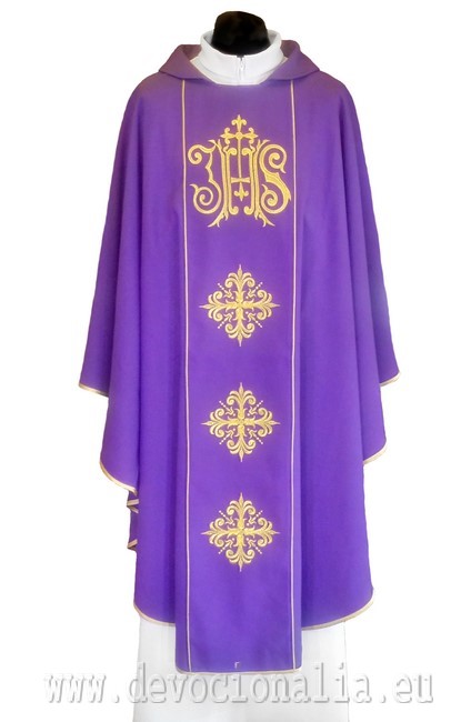 Chasuble violet - embroidery + crosses