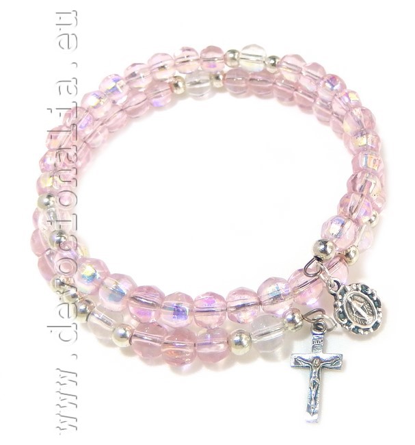 Rose Rosary Bracelet - with memory wire