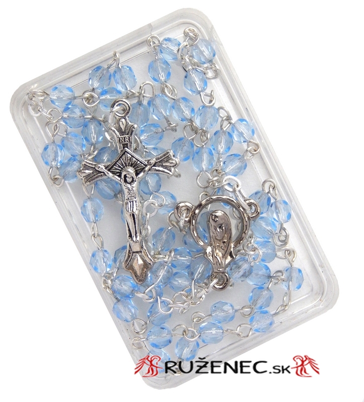 Rosary - 4mm blue faceted fire-polished glass beads
