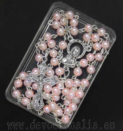 Rosary - 4mm glass beads  pink