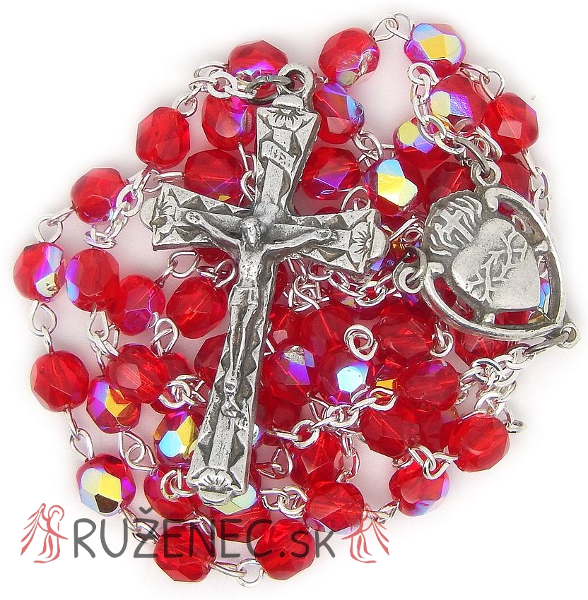 Rosary - 6mm bead red crystal
