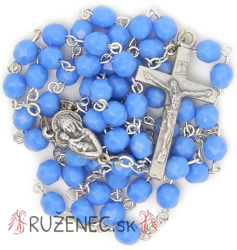 Rosary - 6mm matte blue beads