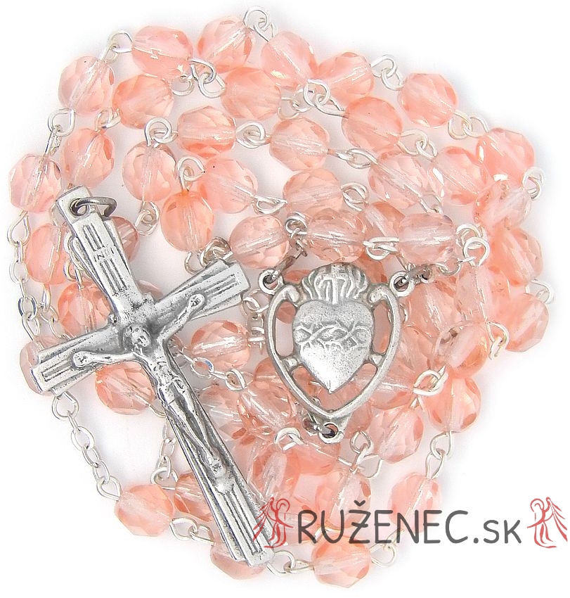 Rosary - 6mm-bead rose crystal