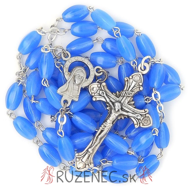 Rosary - blue alabaster  6x9mm