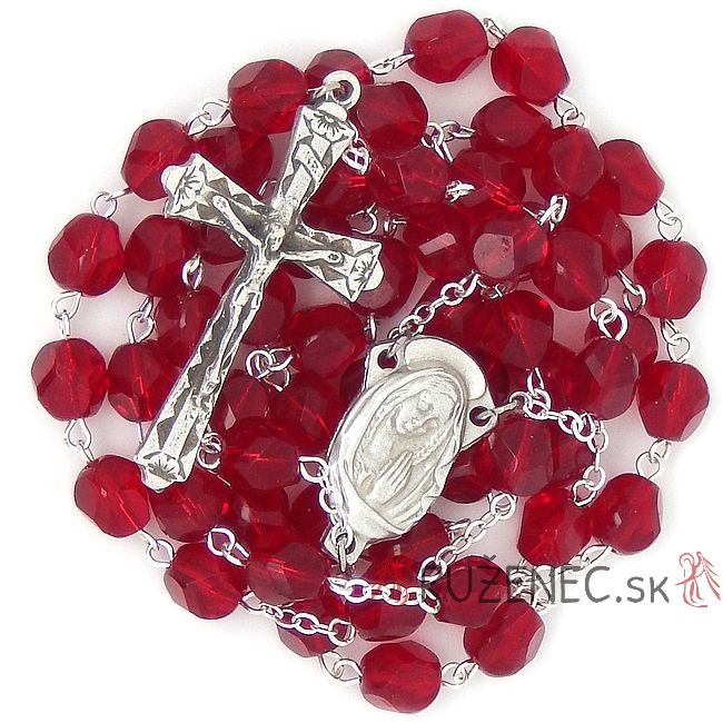 Rosary - 8mm bordo faceted glass beads