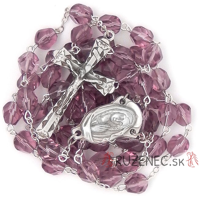 Rosary - 8mm-bead purple crystal