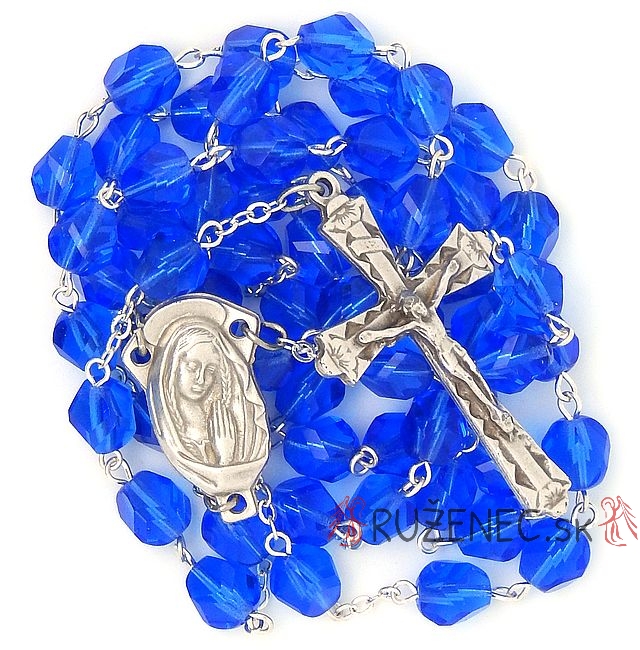 Rosary - 8mm blue faceted glass beads