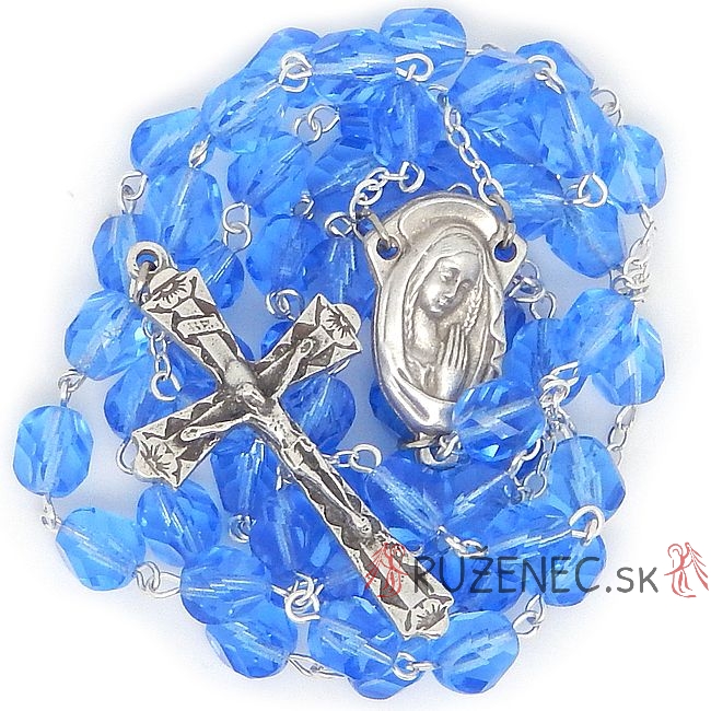 Rosary - 8mm lightblue faceted glass beads