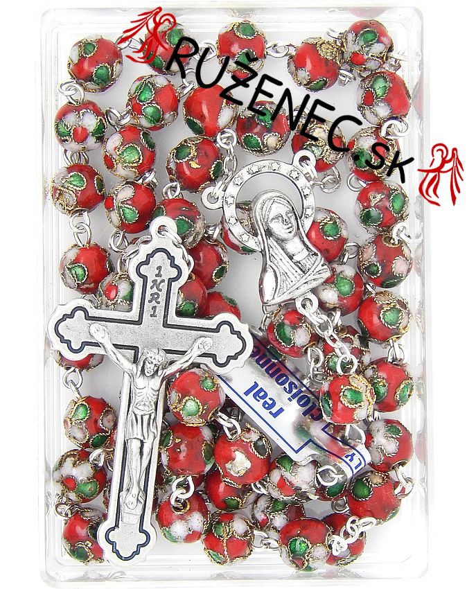 Rosary - Cloisonne 8mm - red