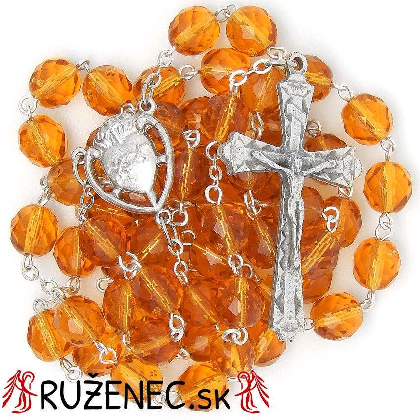 Rosary - 8mm topaz faceted glass