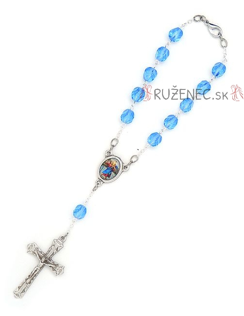 Auto rosary - light blue