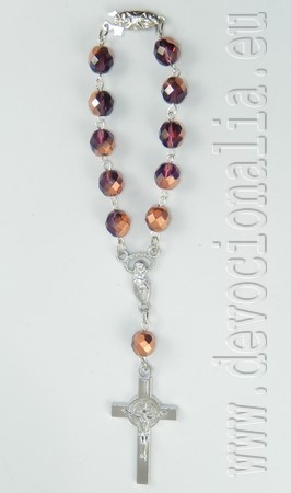 Auto rosary - violet+bronz