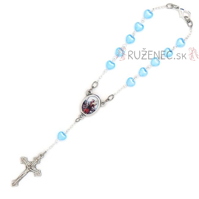 Auto rosary - blue heart