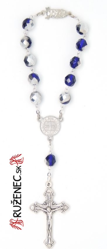 Auto rosary - blue+silvering