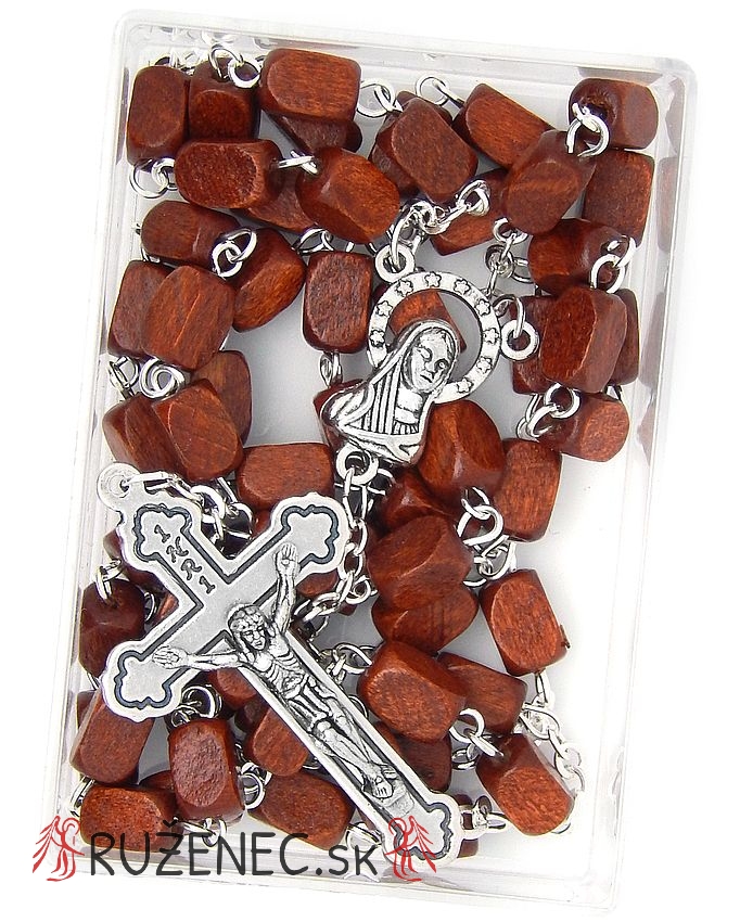 Wood Rosary - 5x8mm brown wood beads