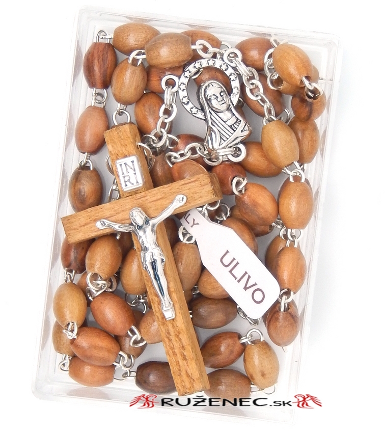 Natural olive wood Rosary - 6x8mm oval beads
