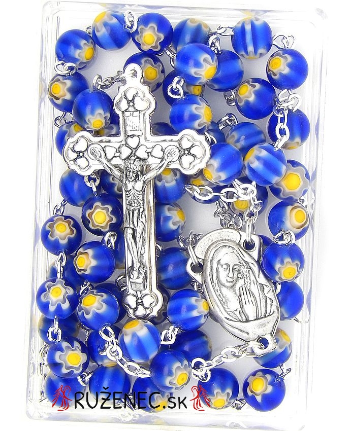 Rosary - Millefiori 8mm - blue
