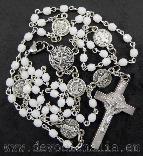 Rosary - of the opening - St. Benedict - white beads