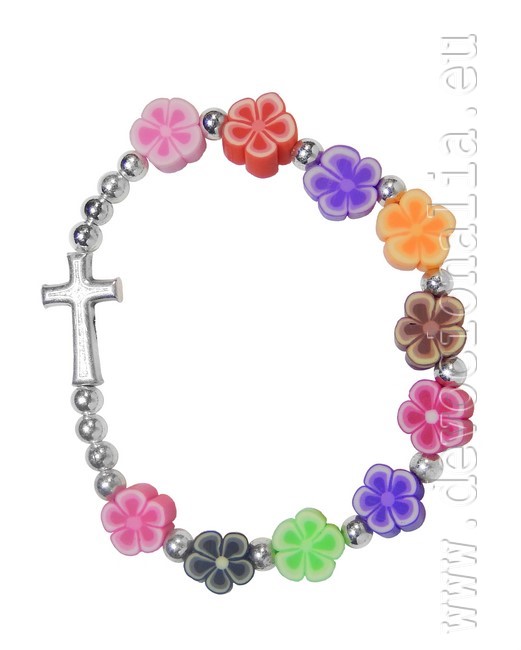 Rosary Bracelet on elastic - childrens - colorful
