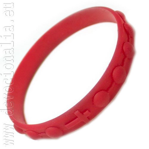 Silicone Rosary Bracelet elastic - red