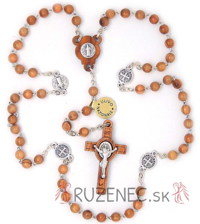 Saint Benedict rosary in olive wood 5mm