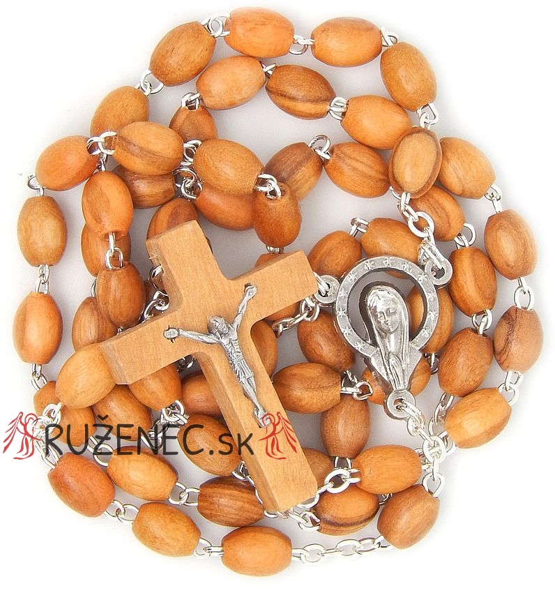 Natural olive wood Rosary - 5x7mm oval beads