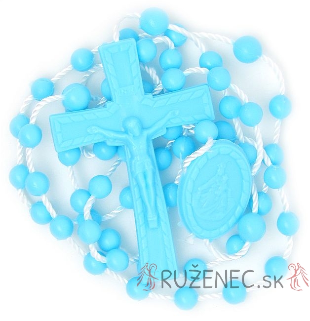 Plastic rosary light blue