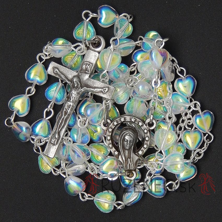 Rosary - ligature glass hearts