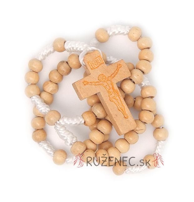 Wood knotted rosary  5mm light wood