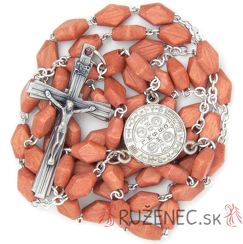 Wood Rosary - 6x9mm light brown wood beads